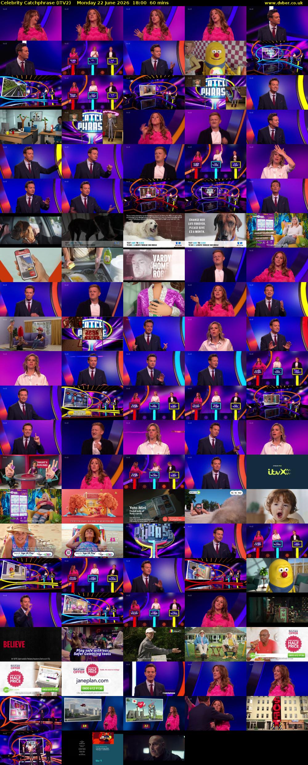 Celebrity Catchphrase (ITV2) Monday 22 June 2026 18:00 - 19:00