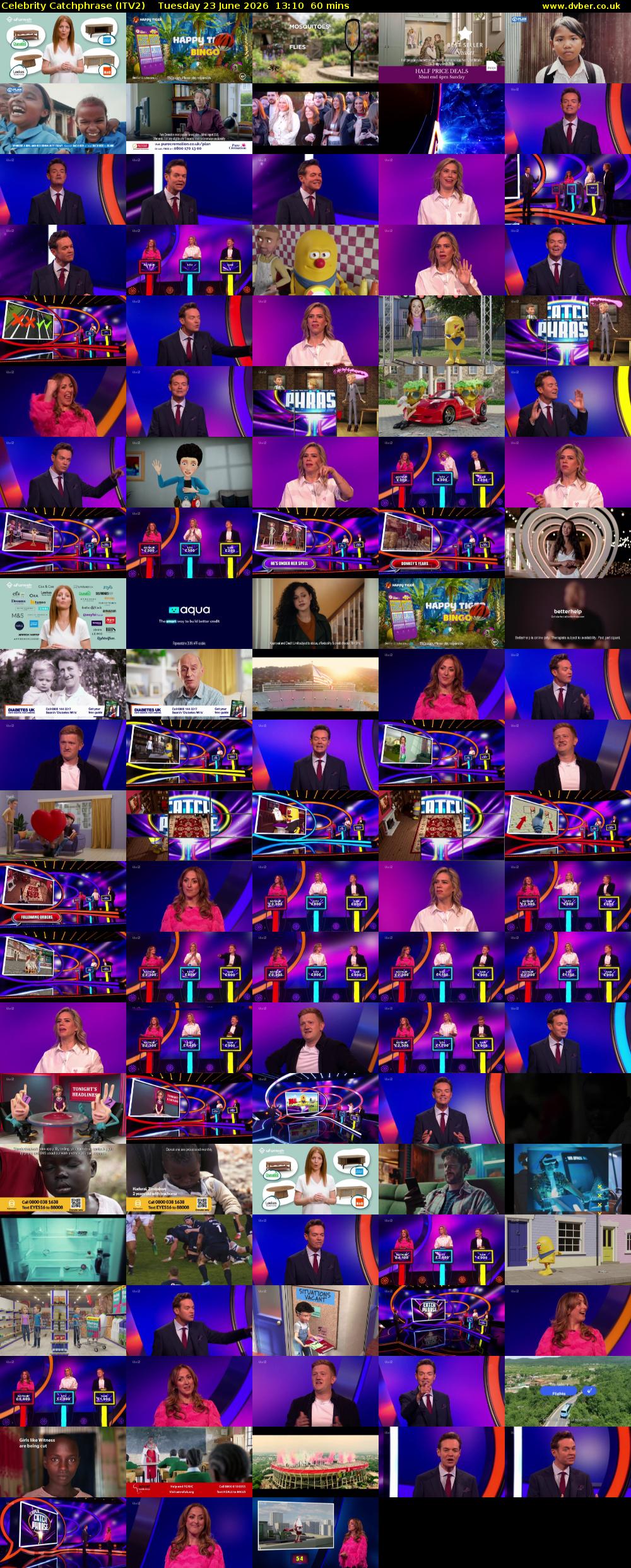 Celebrity Catchphrase (ITV2) Tuesday 23 June 2026 13:10 - 14:10