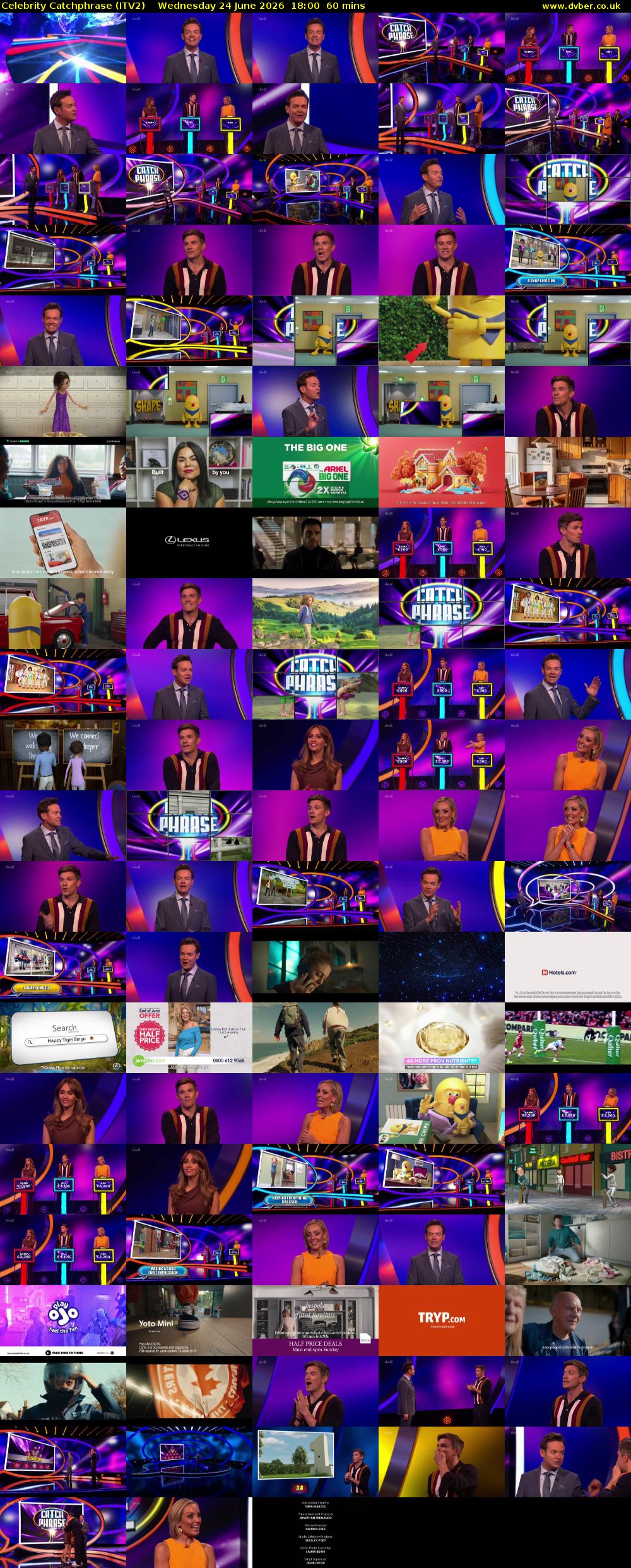 Celebrity Catchphrase (ITV2) Wednesday 24 June 2026 18:00 - 19:00