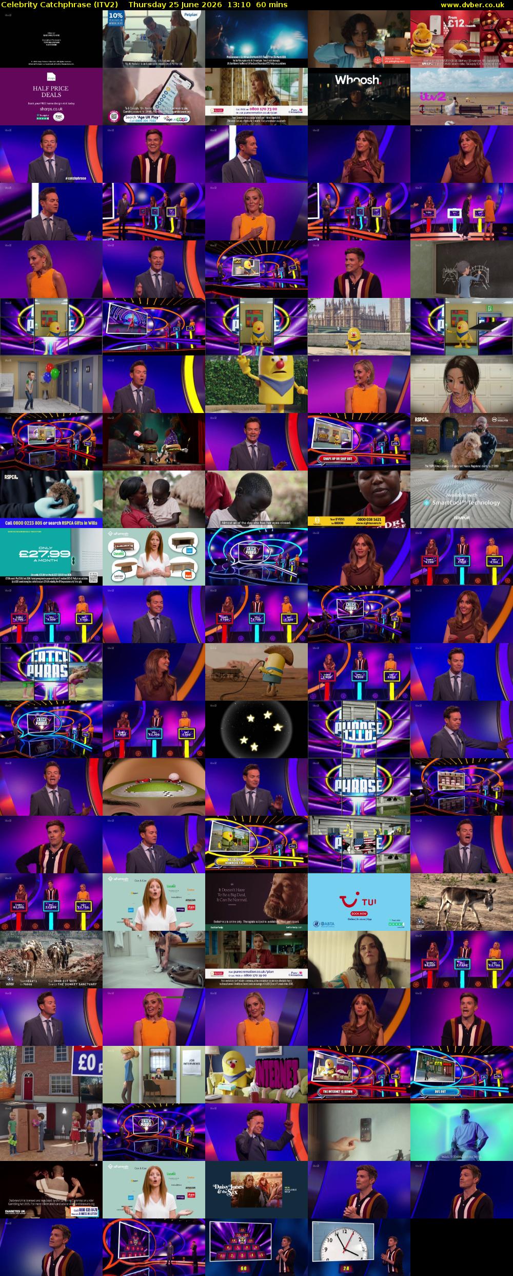 Celebrity Catchphrase (ITV2) Thursday 25 June 2026 13:10 - 14:10