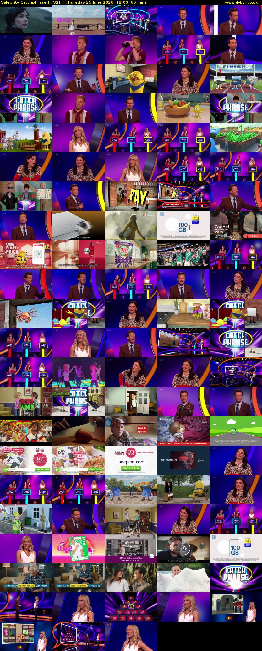 Celebrity Catchphrase (ITV2) Thursday 25 June 2026 18:00 - 19:00