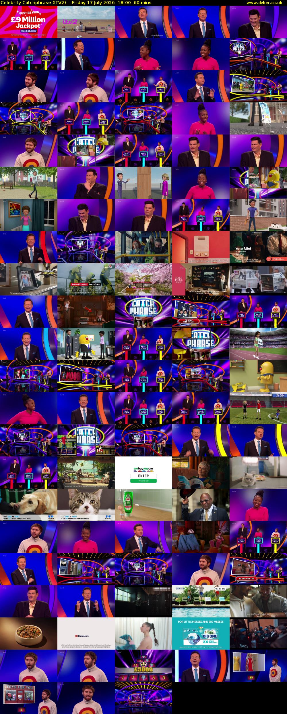 Celebrity Catchphrase (ITV2) Friday 17 July 2026 18:00 - 19:00