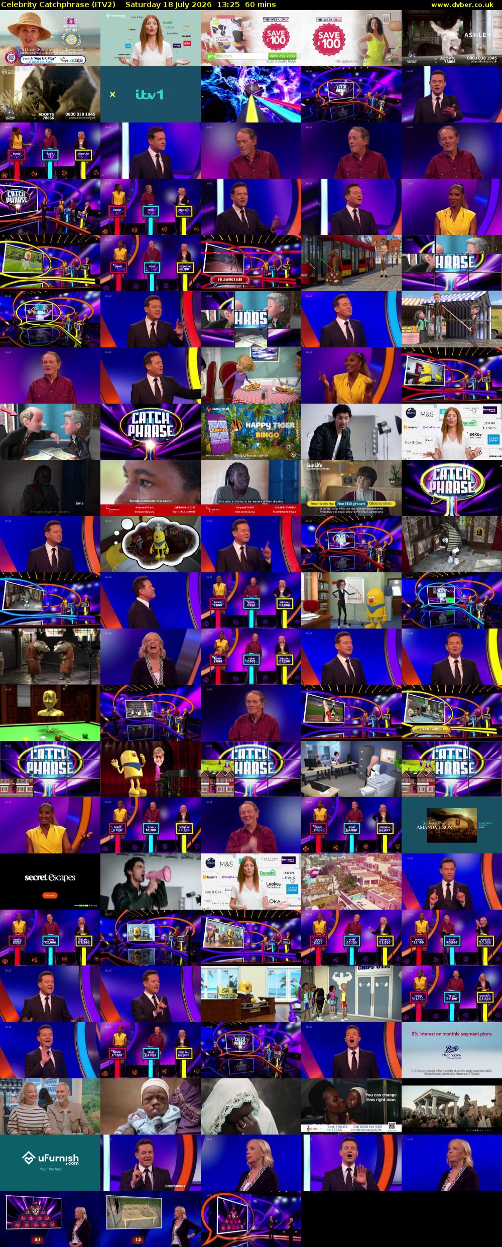 Celebrity Catchphrase (ITV2) Saturday 18 July 2026 13:25 - 14:25