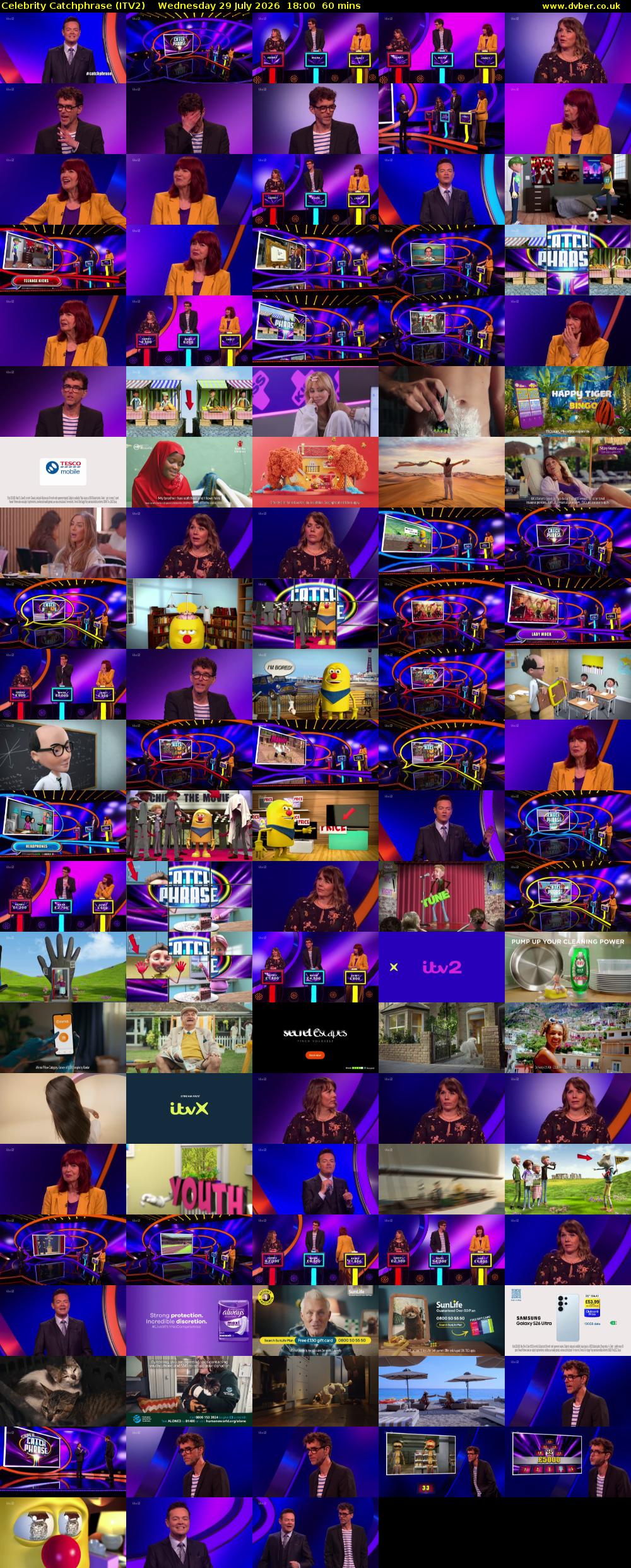 Celebrity Catchphrase (ITV2) Wednesday 29 July 2026 18:00 - 19:00