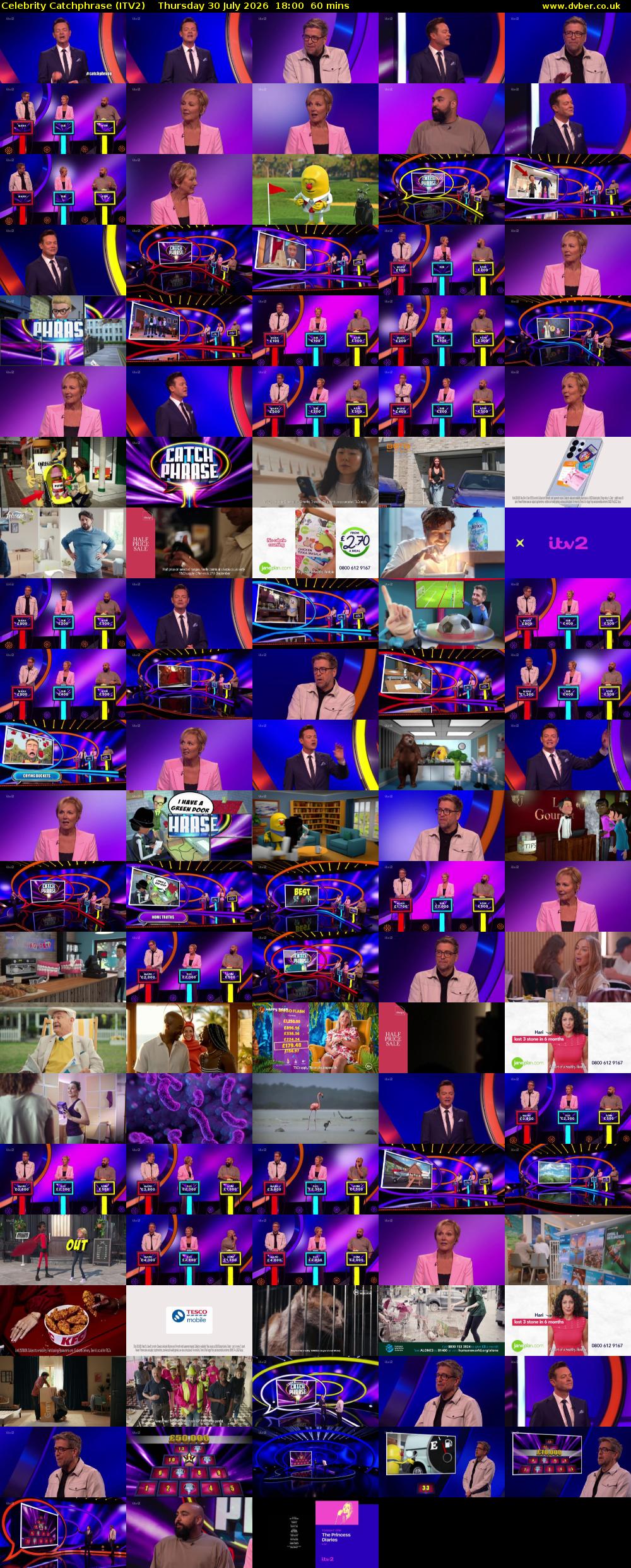 Celebrity Catchphrase (ITV2) Thursday 30 July 2026 18:00 - 19:00