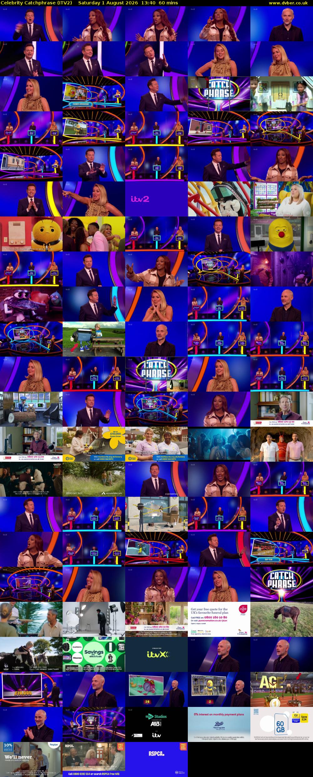 Celebrity Catchphrase (ITV2) Saturday 1 August 2026 13:40 - 14:40