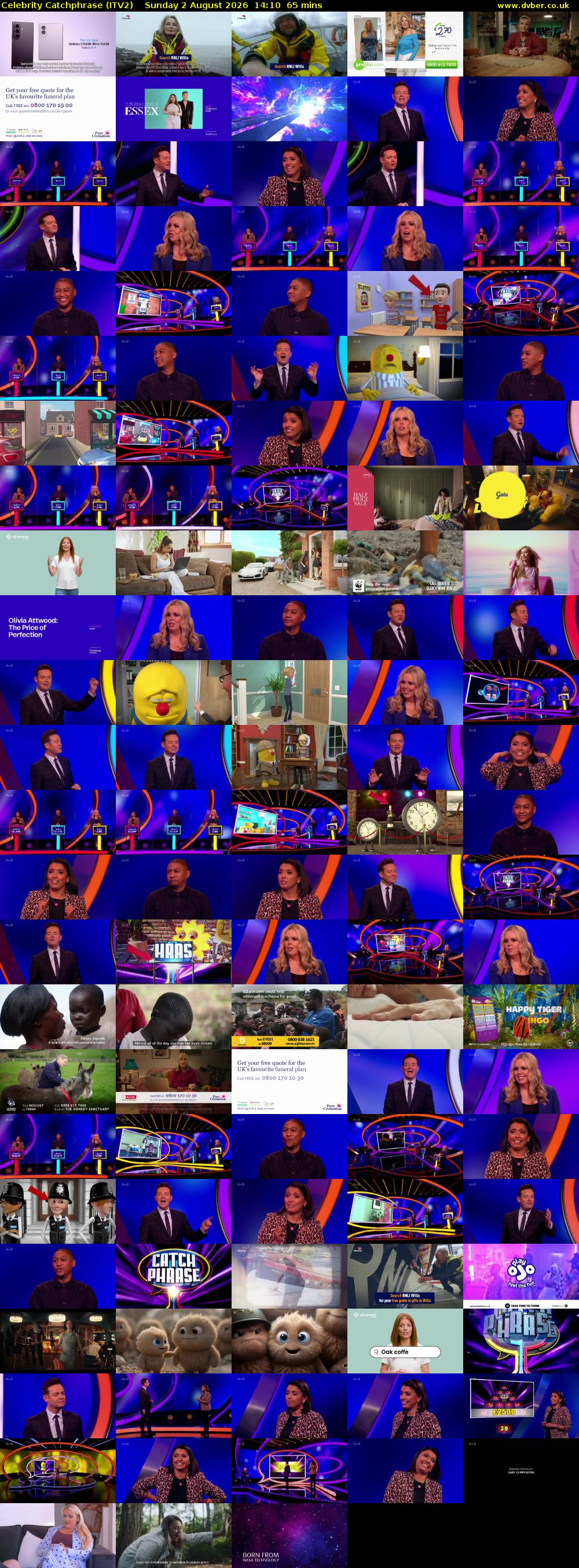 Celebrity Catchphrase (ITV2) Sunday 2 August 2026 14:10 - 15:15