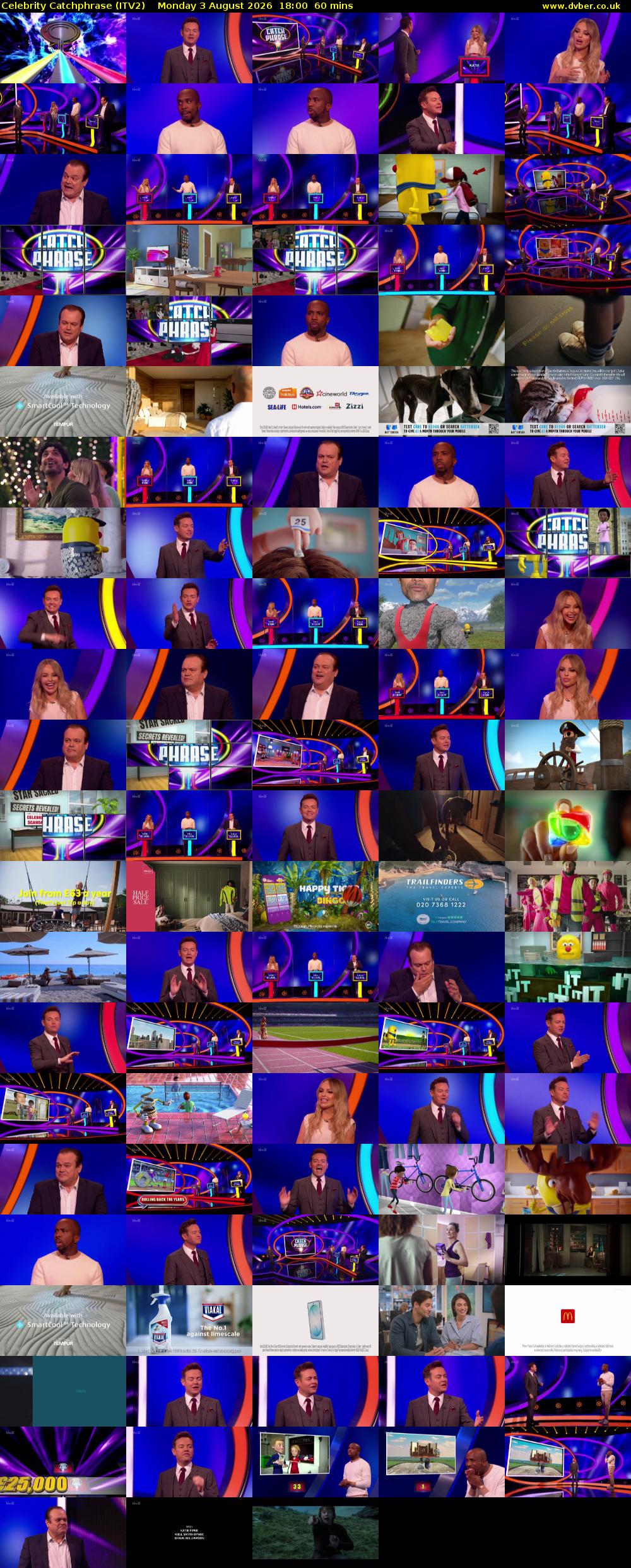 Celebrity Catchphrase (ITV2) Monday 3 August 2026 18:00 - 19:00