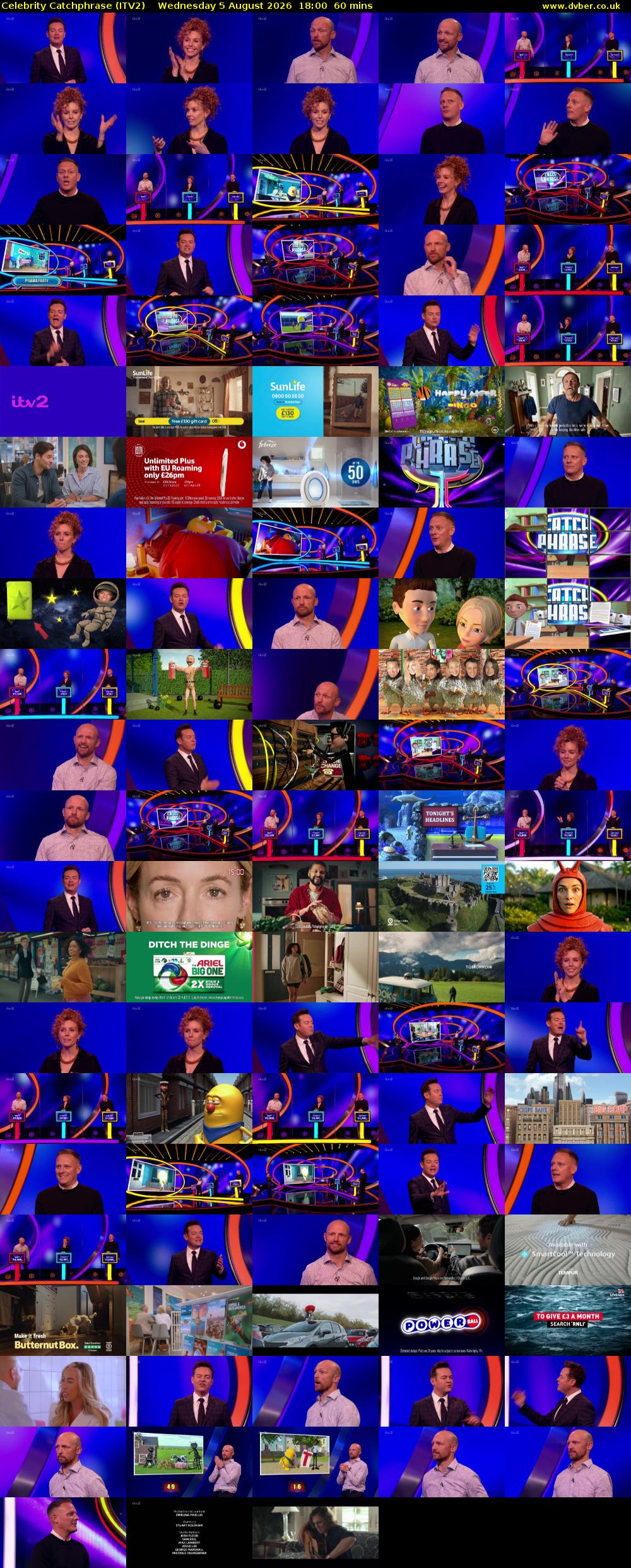Celebrity Catchphrase (ITV2) Wednesday 5 August 2026 18:00 - 19:00