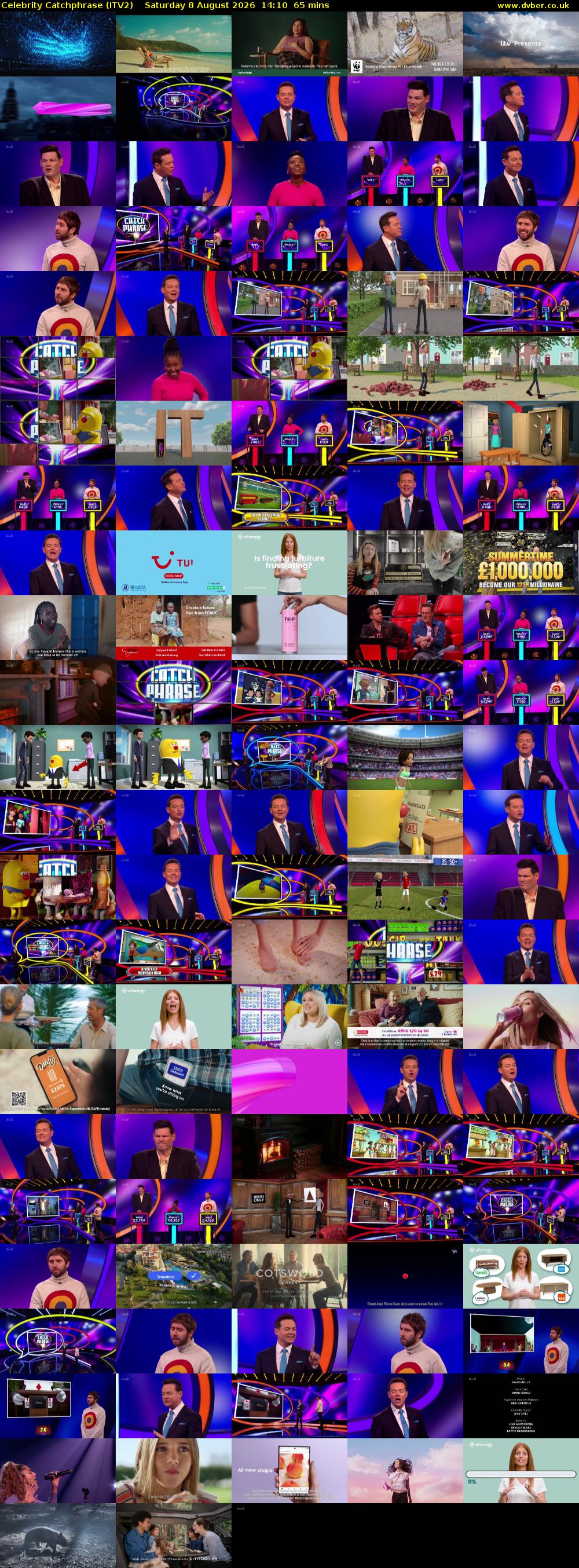 Celebrity Catchphrase (ITV2) Saturday 8 August 2026 14:10 - 15:15