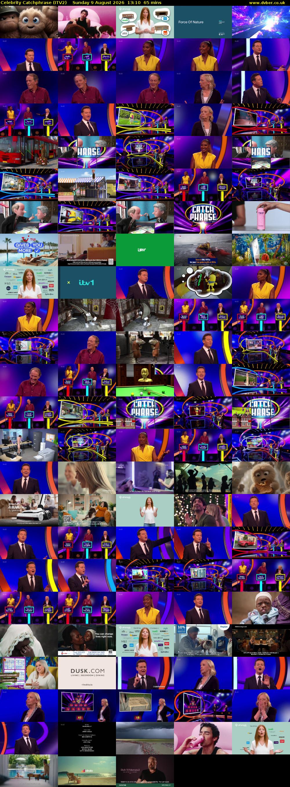 Celebrity Catchphrase (ITV2) Sunday 9 August 2026 13:10 - 14:15
