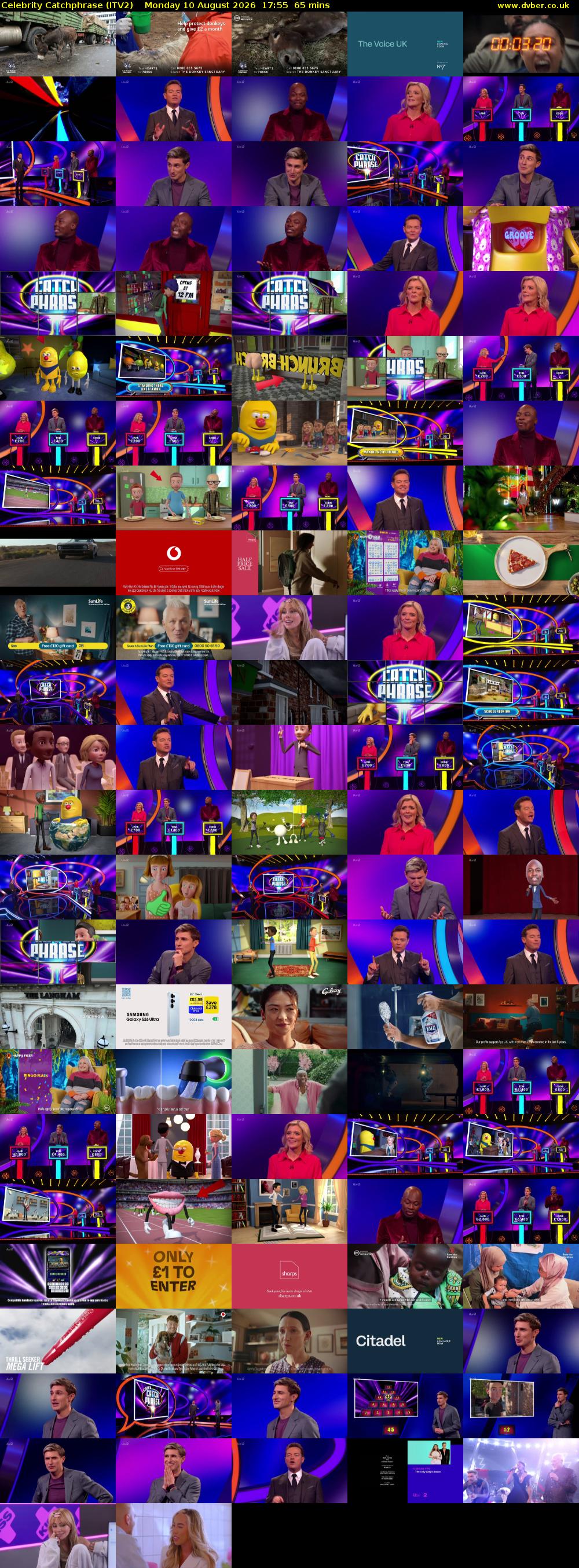 Celebrity Catchphrase (ITV2) Monday 10 August 2026 17:55 - 19:00