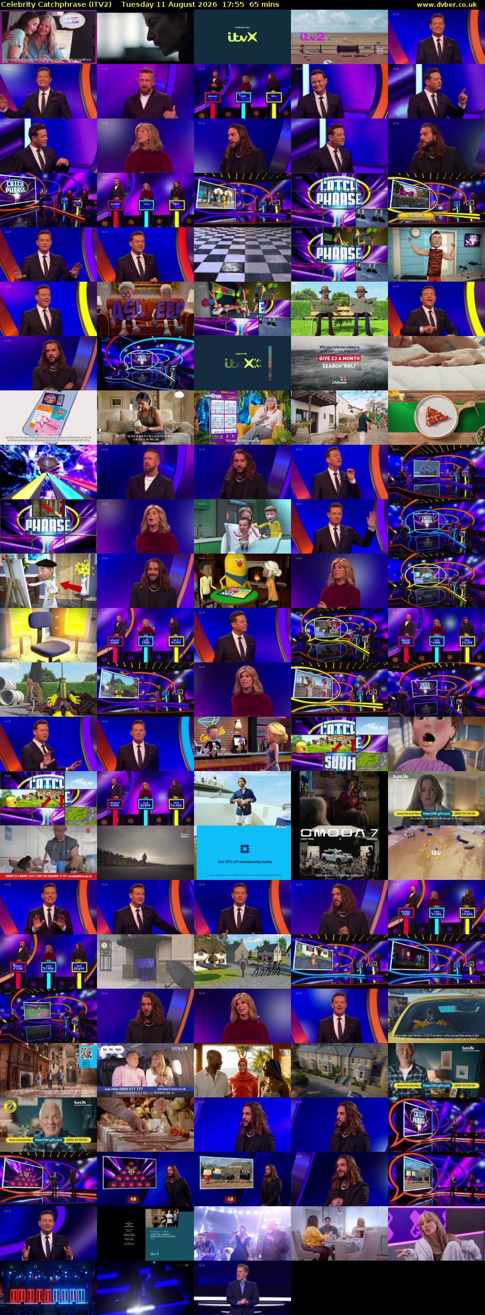 Celebrity Catchphrase (ITV2) Tuesday 11 August 2026 17:55 - 19:00