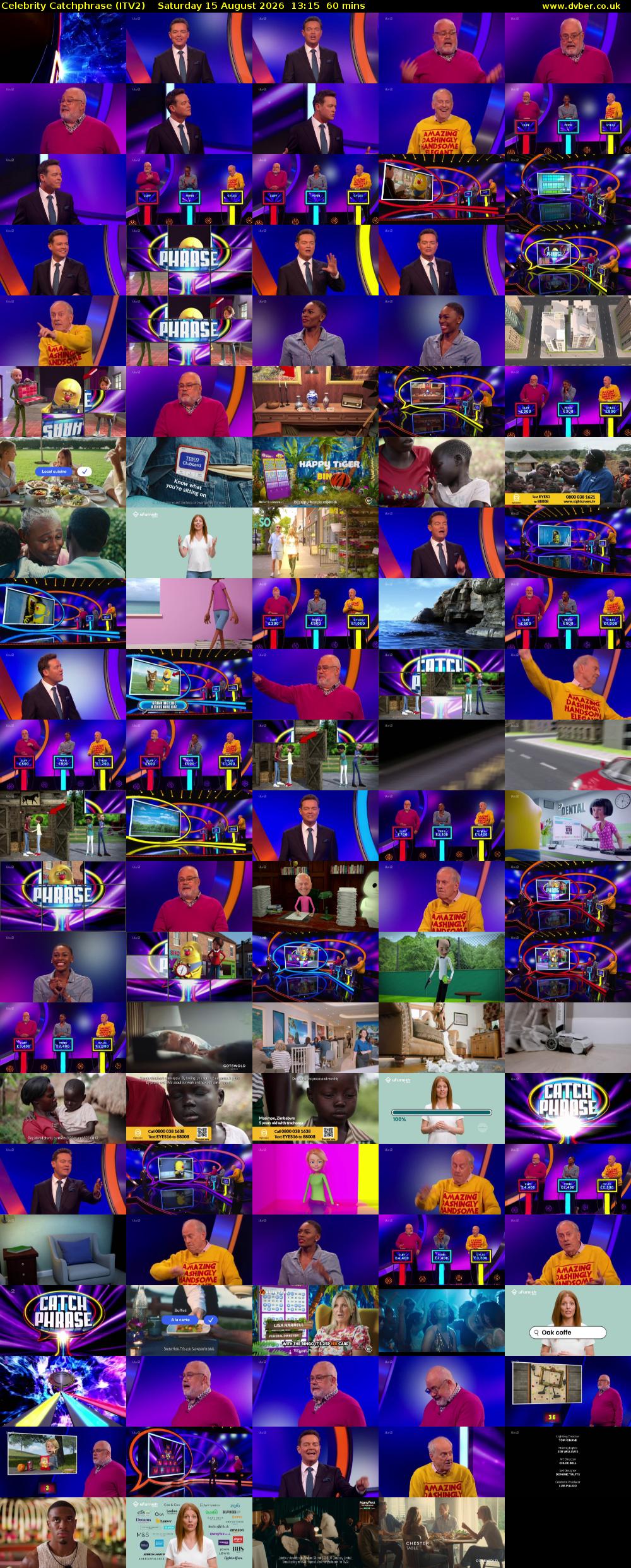 Celebrity Catchphrase (ITV2) Saturday 15 August 2026 13:15 - 14:15