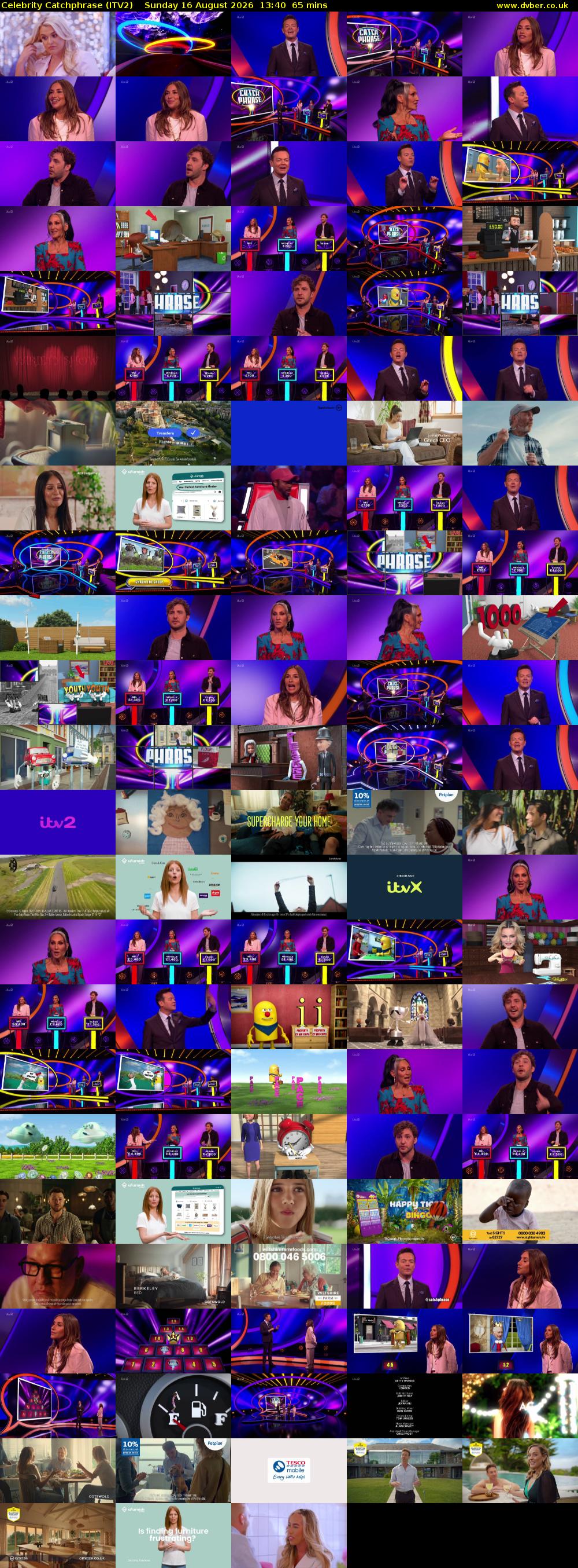 Celebrity Catchphrase (ITV2) Sunday 16 August 2026 13:40 - 14:45