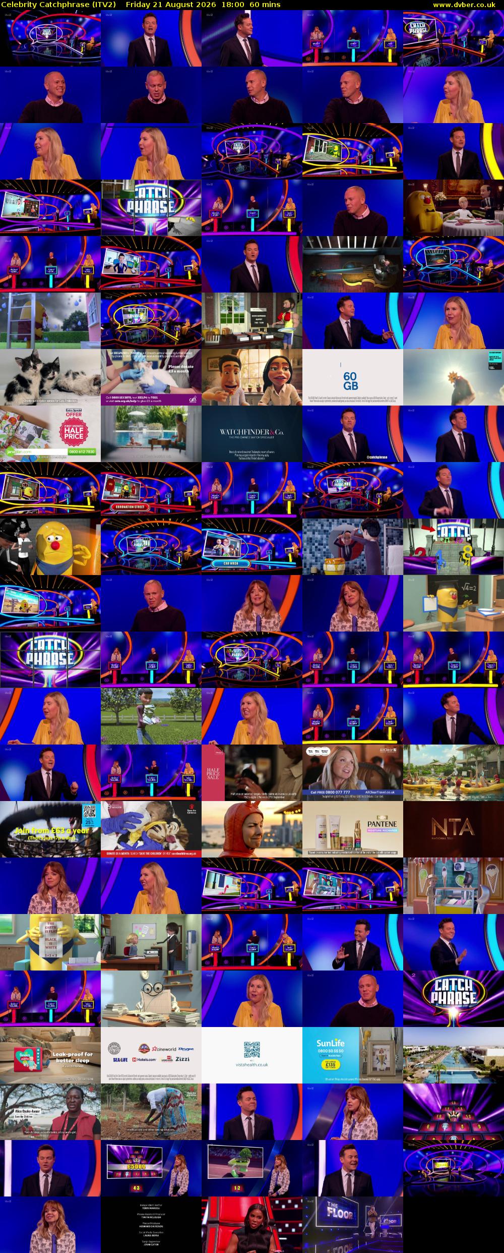 Celebrity Catchphrase (ITV2) Friday 21 August 2026 18:00 - 19:00