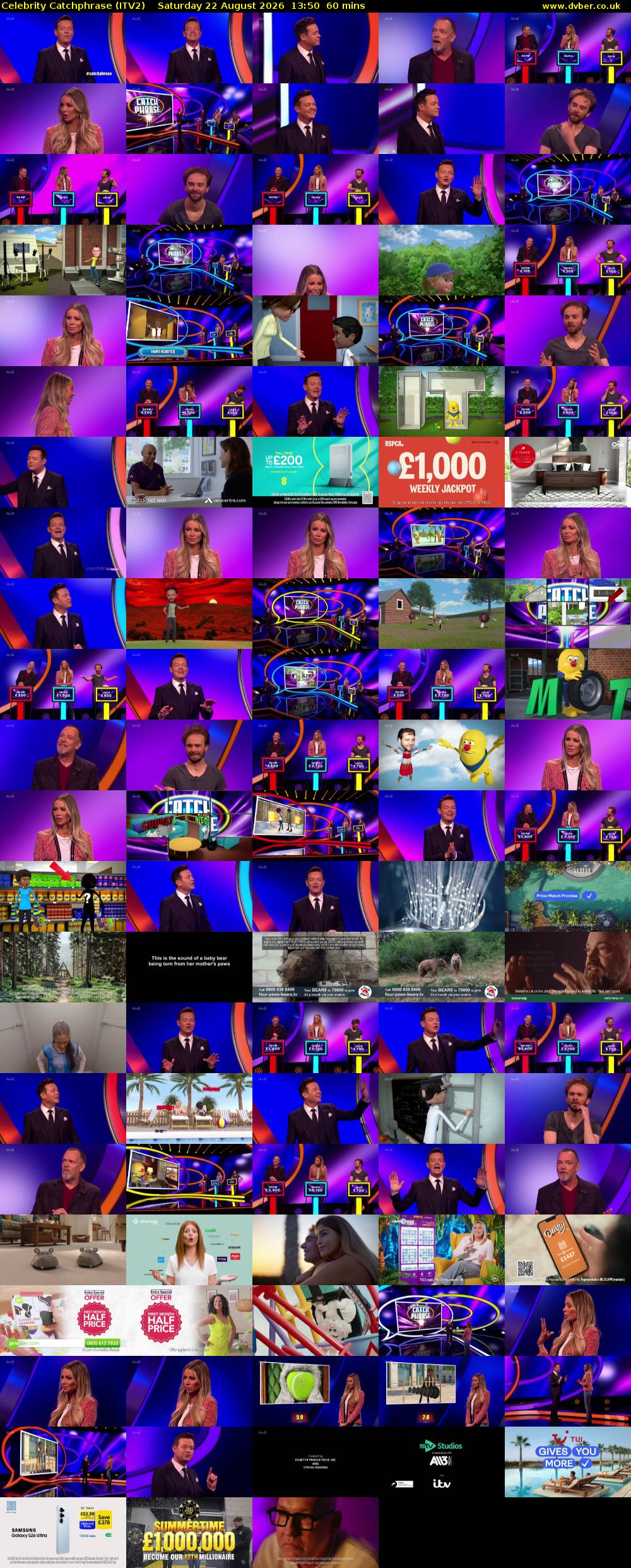 Celebrity Catchphrase (ITV2) Saturday 22 August 2026 13:50 - 14:50