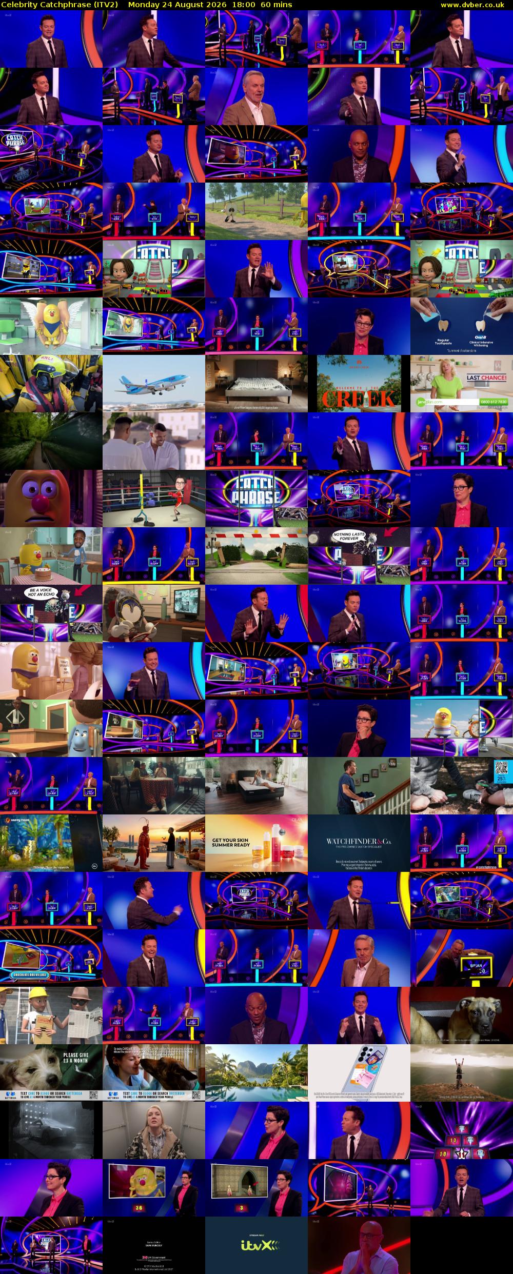 Celebrity Catchphrase (ITV2) Monday 24 August 2026 18:00 - 19:00
