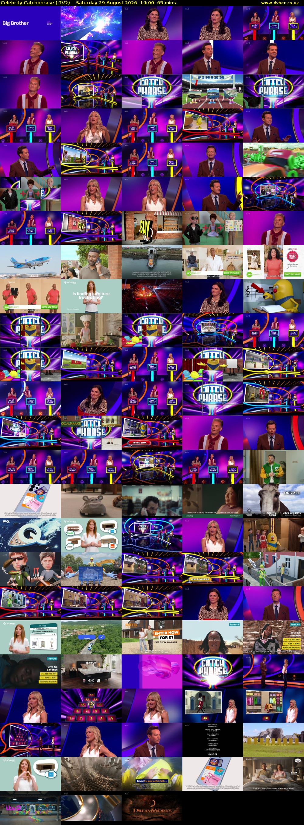 Celebrity Catchphrase (ITV2) Saturday 29 August 2026 14:00 - 15:05