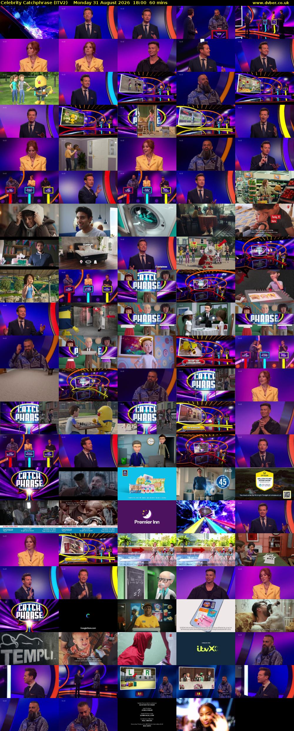 Celebrity Catchphrase (ITV2) Monday 31 August 2026 18:00 - 19:00