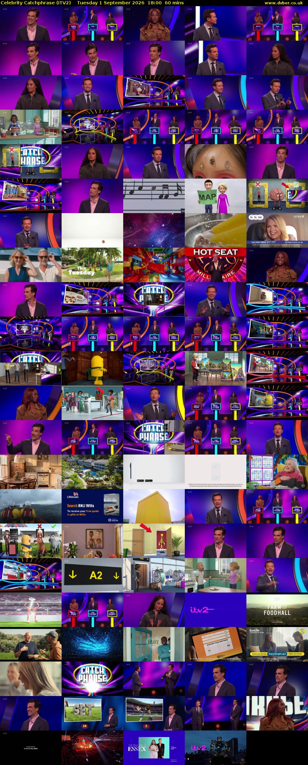 Celebrity Catchphrase (ITV2) Tuesday 1 September 2026 18:00 - 19:00