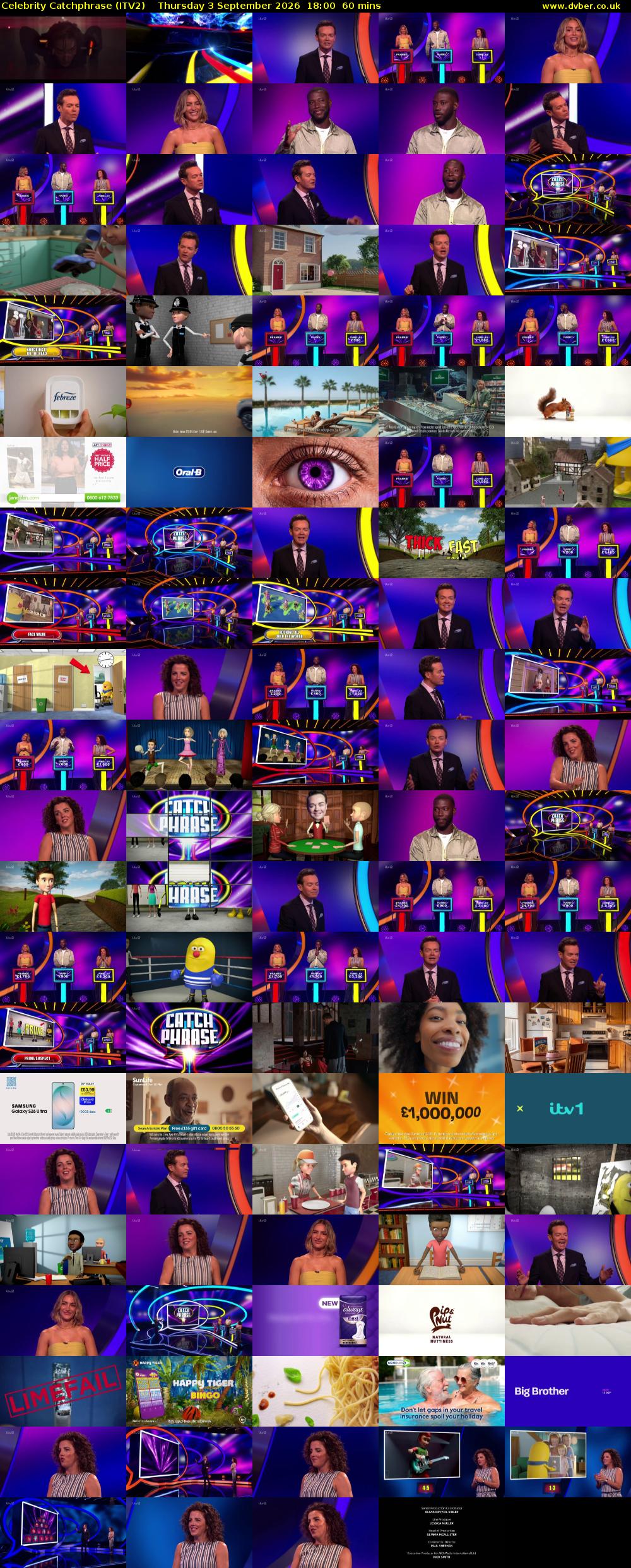 Celebrity Catchphrase (ITV2) Thursday 3 September 2026 18:00 - 19:00