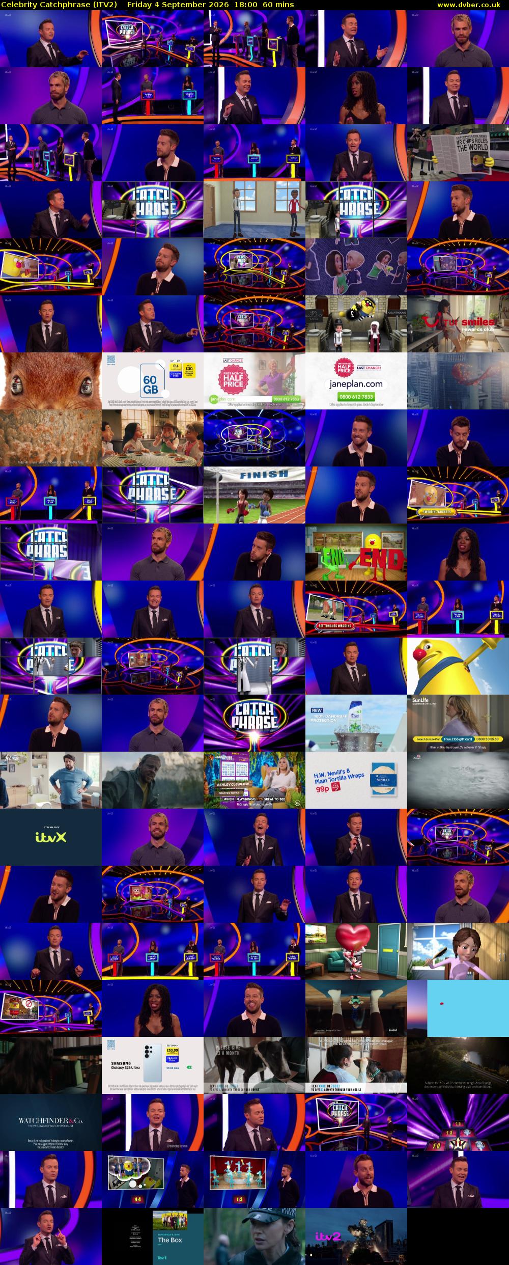 Celebrity Catchphrase (ITV2) Friday 4 September 2026 18:00 - 19:00