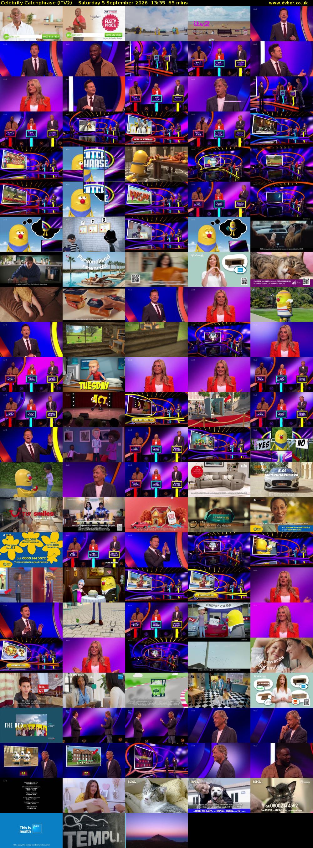 Celebrity Catchphrase (ITV2) Saturday 5 September 2026 13:35 - 14:40