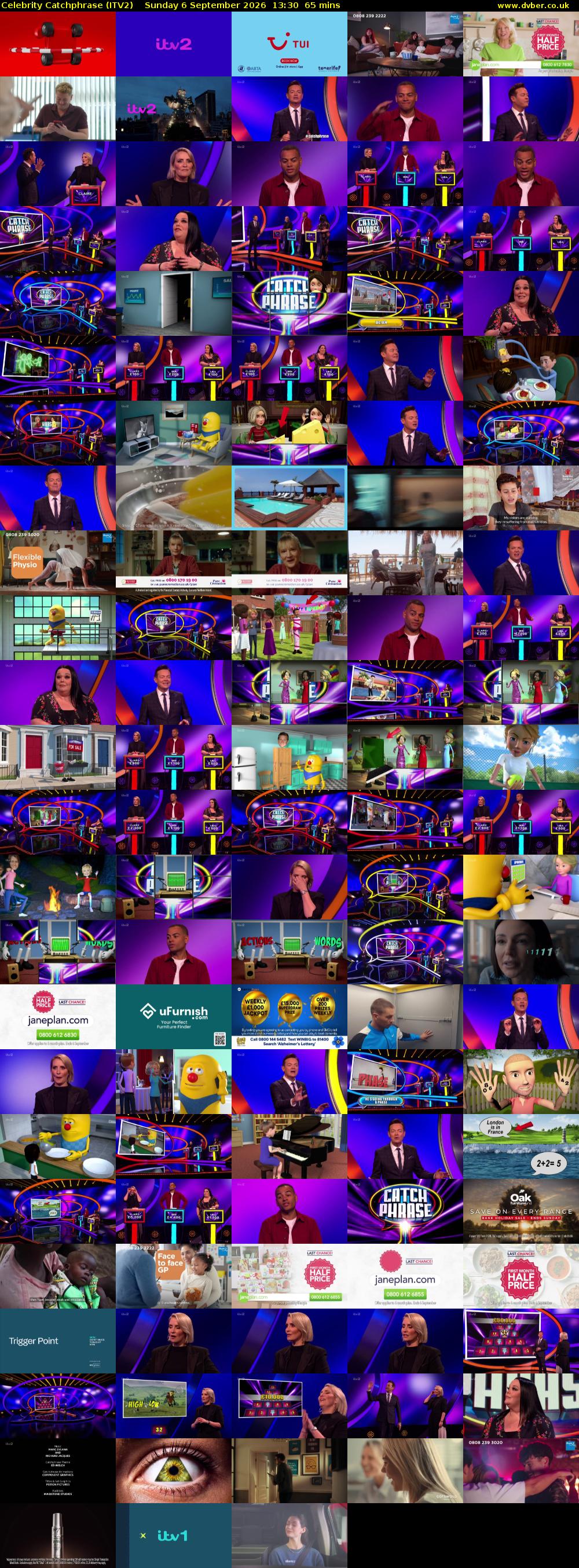 Celebrity Catchphrase (ITV2) Sunday 6 September 2026 13:30 - 14:35