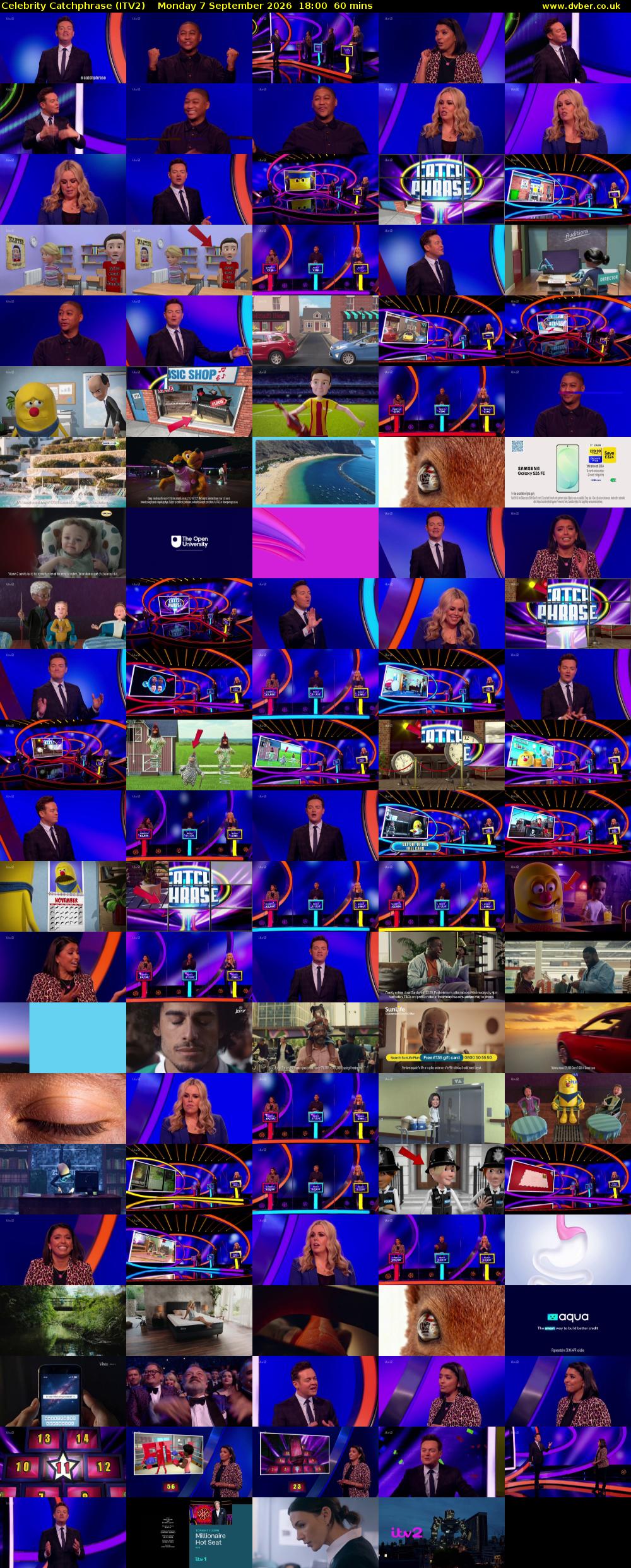 Celebrity Catchphrase (ITV2) Monday 7 September 2026 18:00 - 19:00