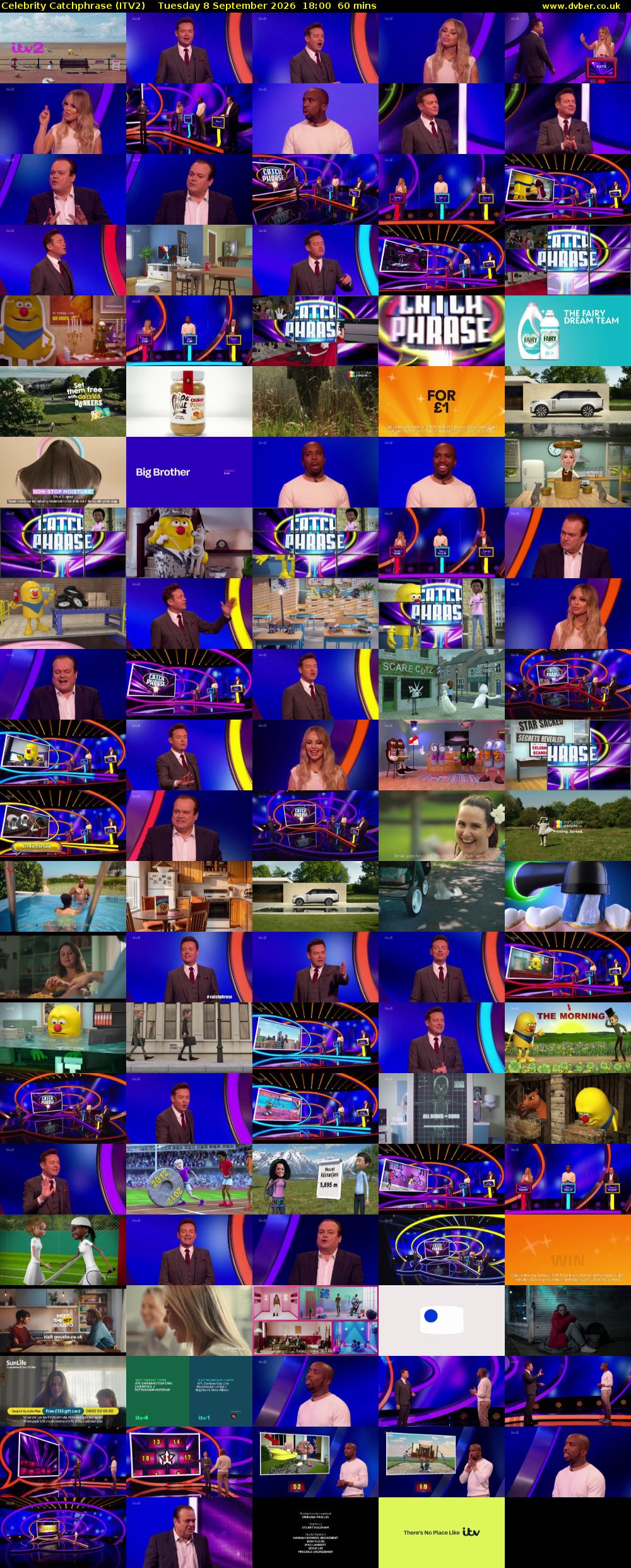 Celebrity Catchphrase (ITV2) Tuesday 8 September 2026 18:00 - 19:00