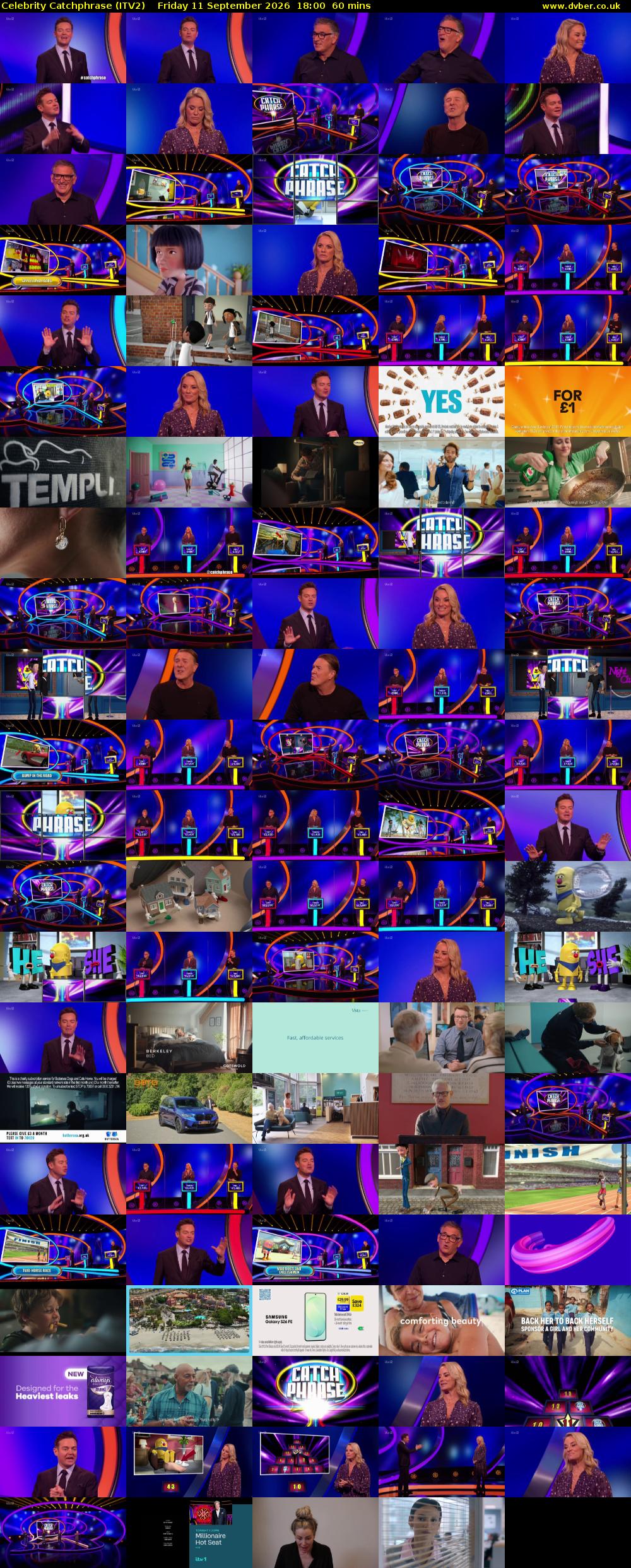 Celebrity Catchphrase (ITV2) Friday 11 September 2026 18:00 - 19:00