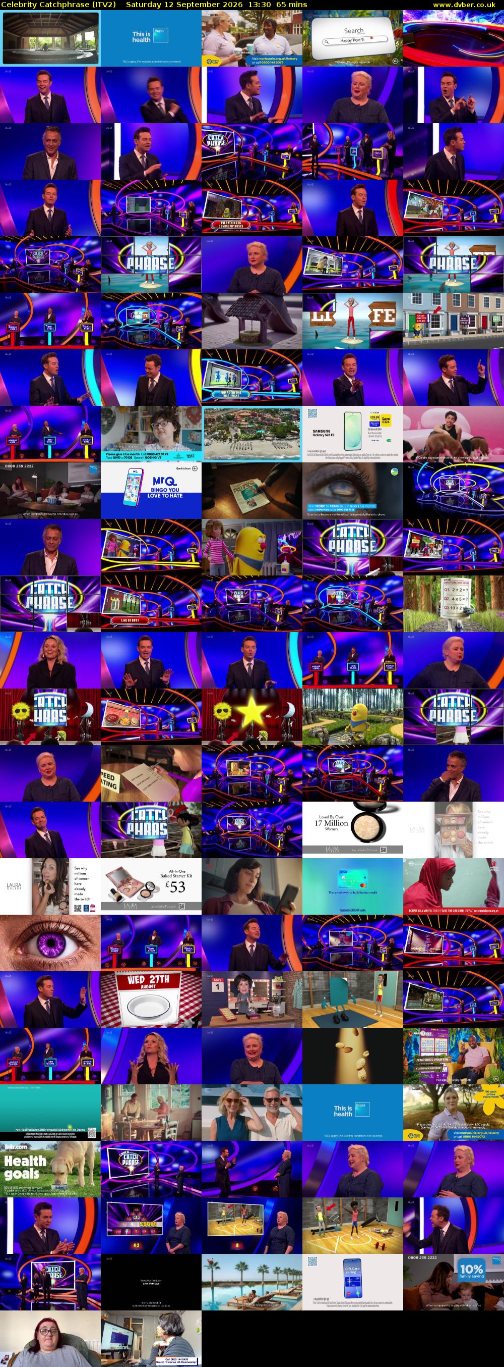 Celebrity Catchphrase (ITV2) Saturday 12 September 2026 13:30 - 14:35