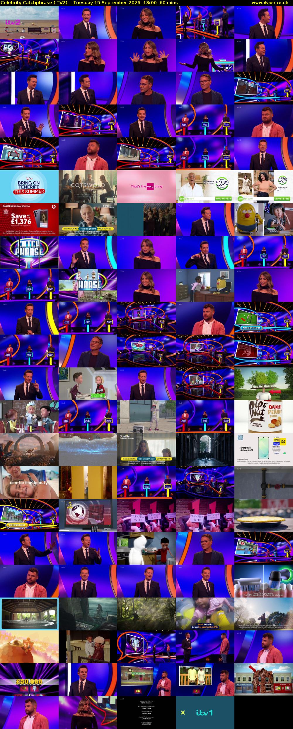Celebrity Catchphrase (ITV2) Tuesday 15 September 2026 18:00 - 19:00