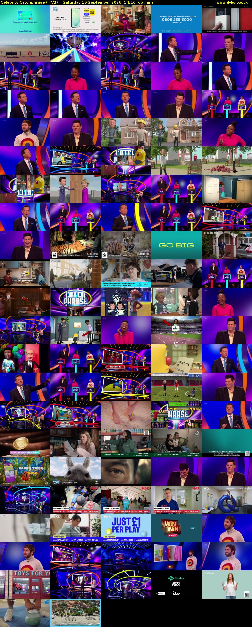 Celebrity Catchphrase (ITV2) Saturday 19 September 2026 14:10 - 15:15