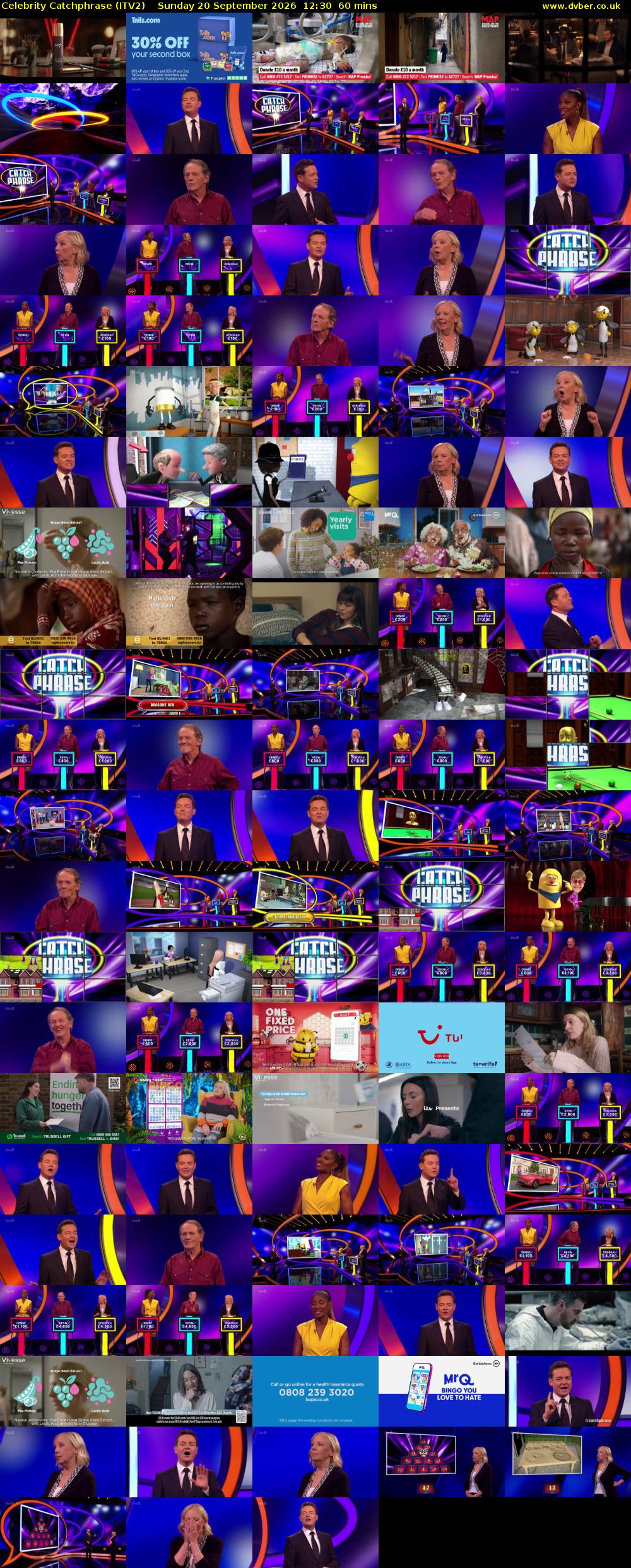 Celebrity Catchphrase (ITV2) Sunday 20 September 2026 12:30 - 13:30