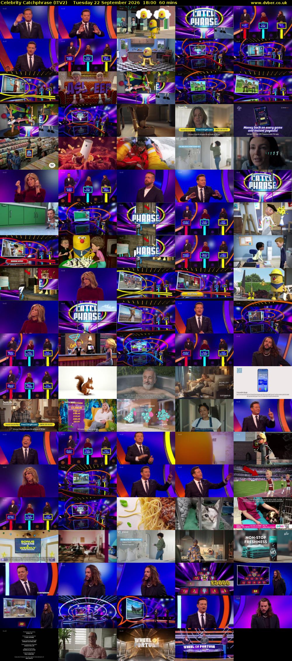 Celebrity Catchphrase (ITV2) Tuesday 22 September 2026 18:00 - 19:00