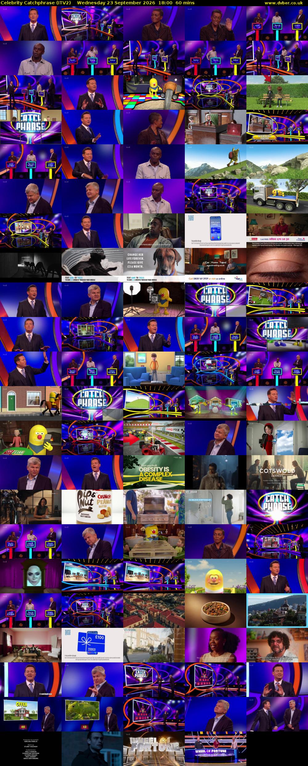 Celebrity Catchphrase (ITV2) Wednesday 23 September 2026 18:00 - 19:00