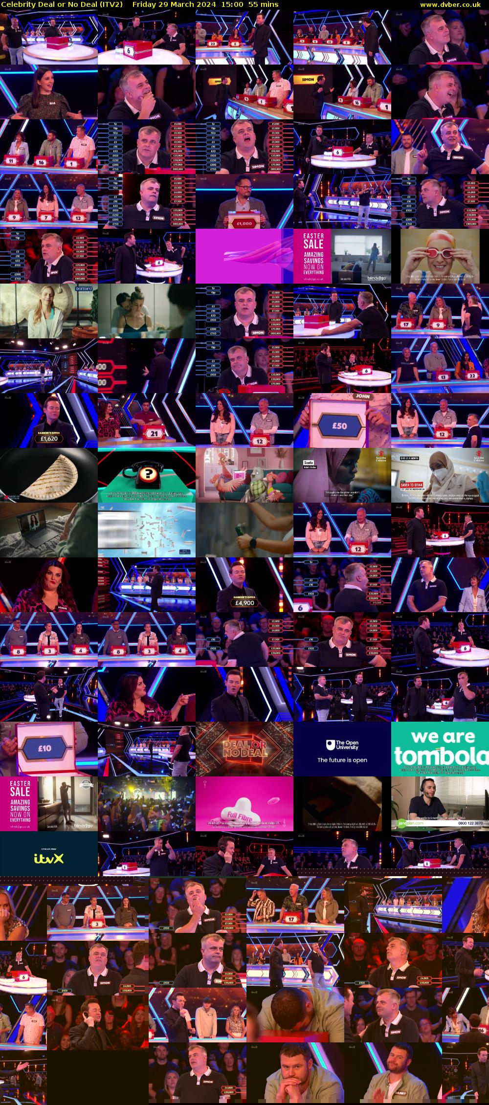 Celebrity Deal or No Deal (ITV2) Friday 29 March 2024 15:00 - 15:55