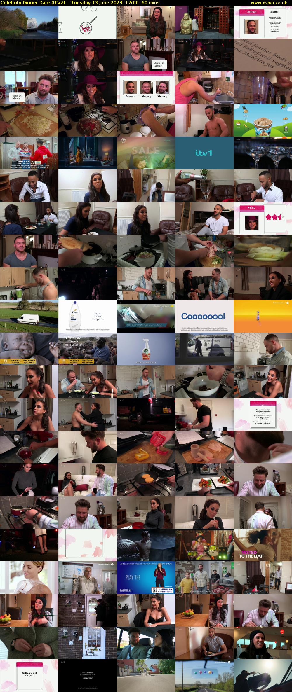 Celebrity Dinner Date (ITV2) Tuesday 13 June 2023 17:00 - 18:00