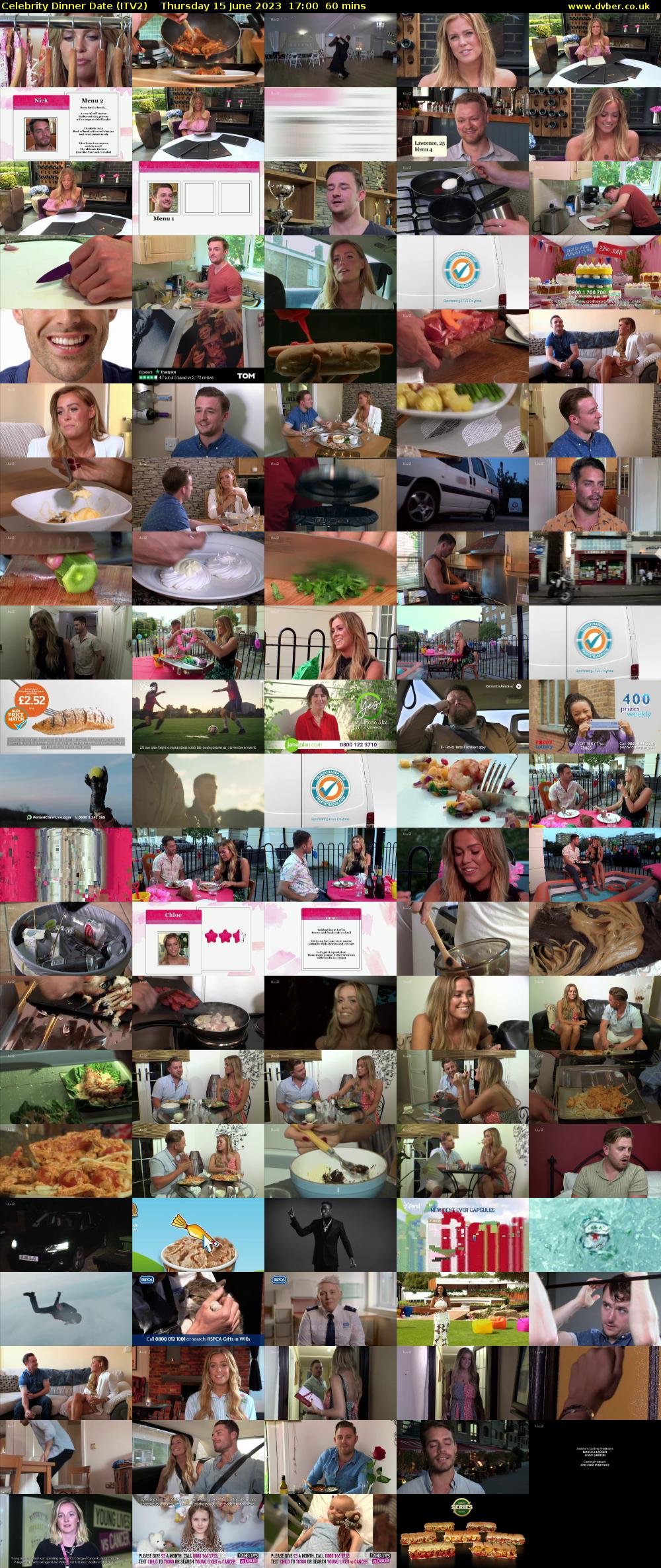 Celebrity Dinner Date (ITV2) Thursday 15 June 2023 17:00 - 18:00