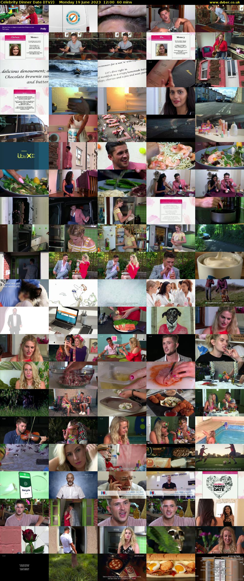 Celebrity Dinner Date (ITV2) Monday 19 June 2023 12:00 - 13:00