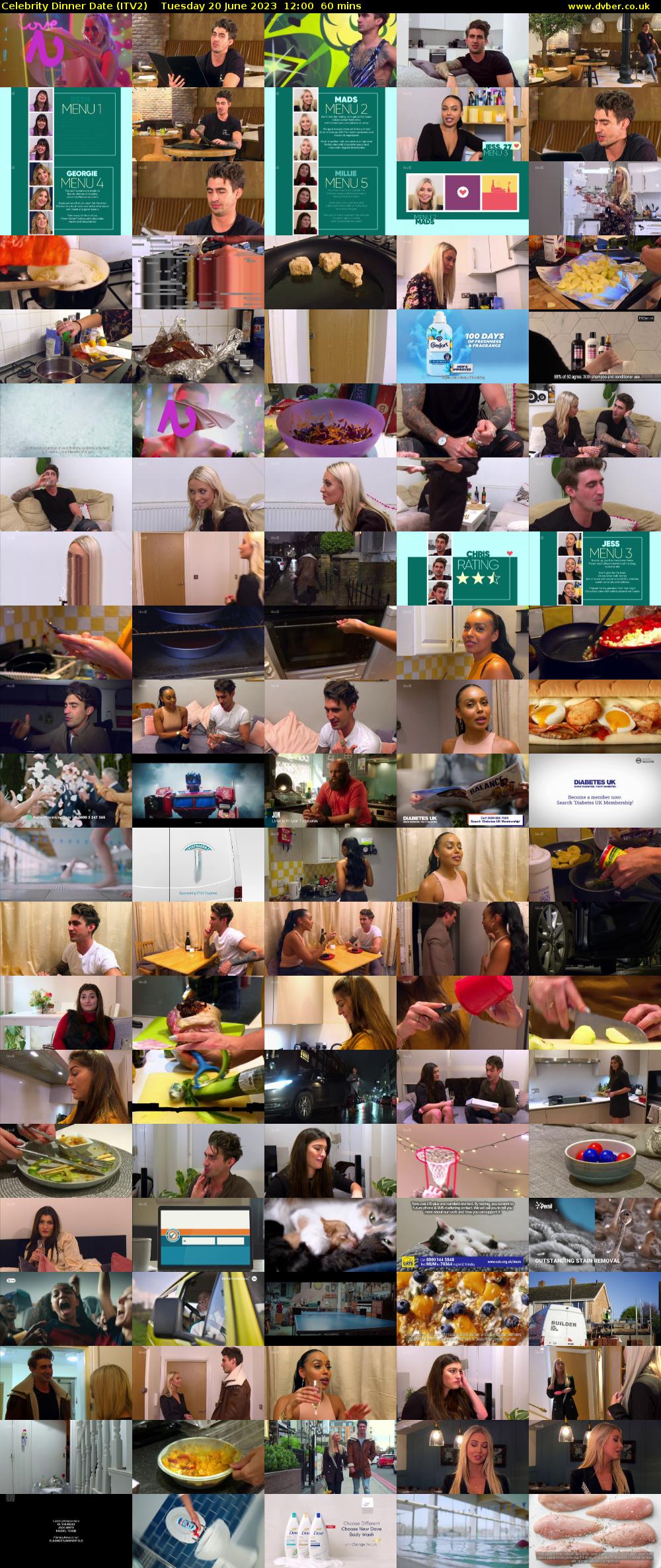 Celebrity Dinner Date (ITV2) Tuesday 20 June 2023 12:00 - 13:00