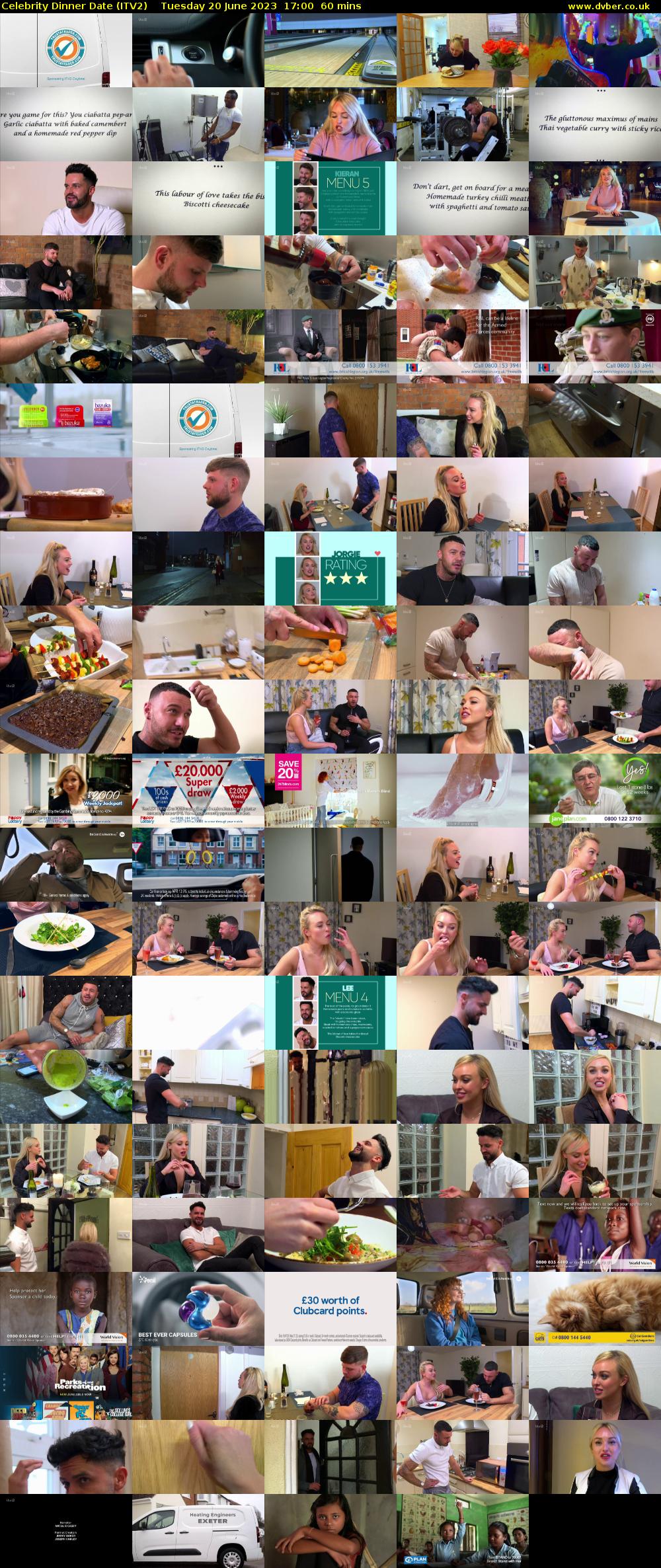 Celebrity Dinner Date (ITV2) Tuesday 20 June 2023 17:00 - 18:00