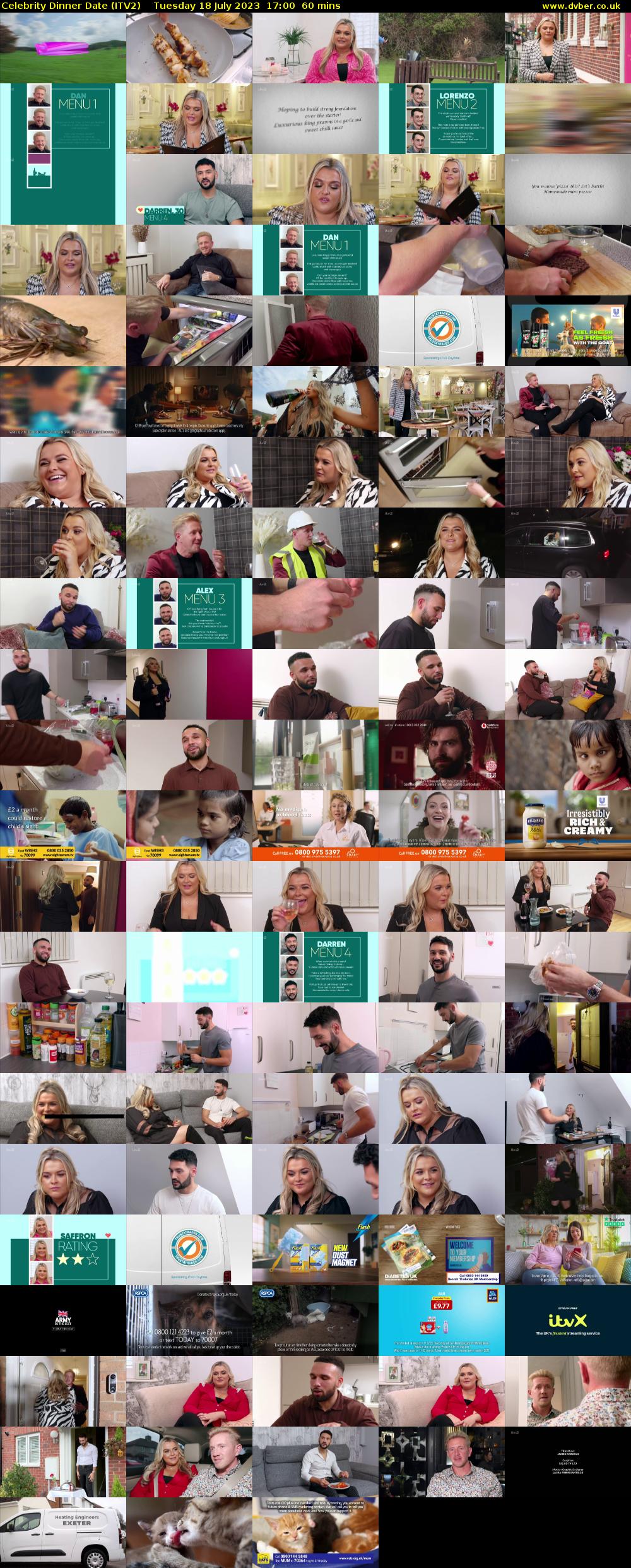 Celebrity Dinner Date (ITV2) Tuesday 18 July 2023 17:00 - 18:00