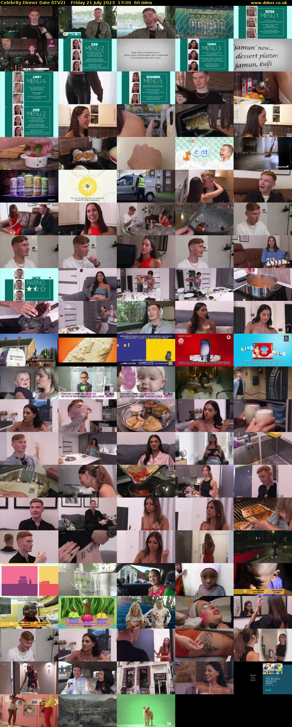 Celebrity Dinner Date (ITV2) Friday 21 July 2023 17:00 - 18:00