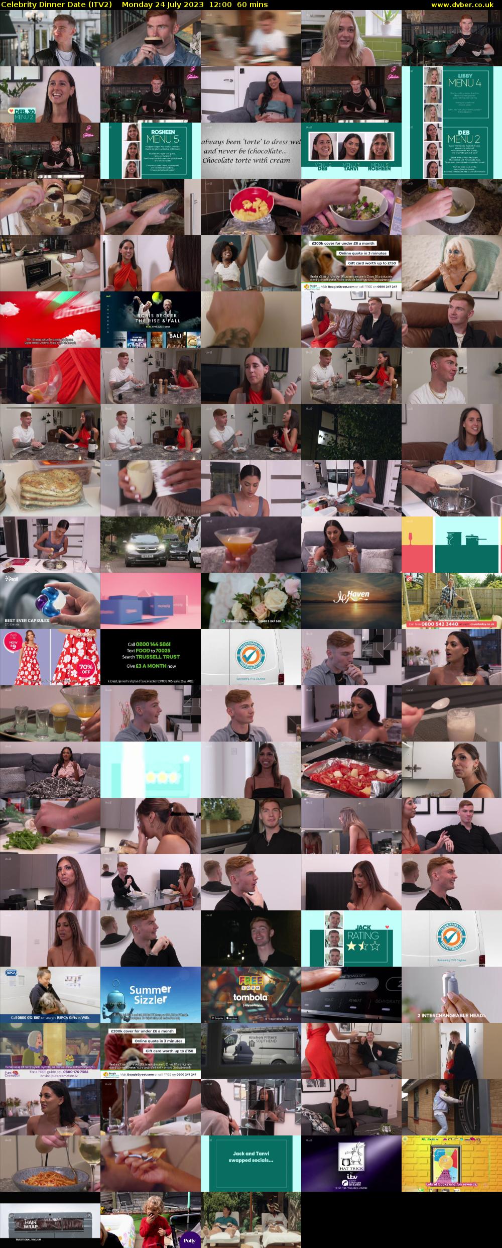 Celebrity Dinner Date (ITV2) Monday 24 July 2023 12:00 - 13:00