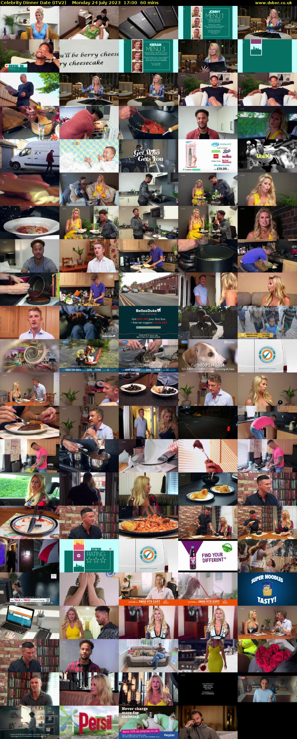Celebrity Dinner Date (ITV2) Monday 24 July 2023 17:00 - 18:00