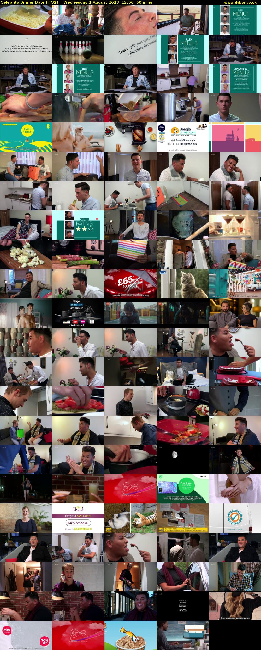 Celebrity Dinner Date (ITV2) Wednesday 2 August 2023 12:00 - 13:00