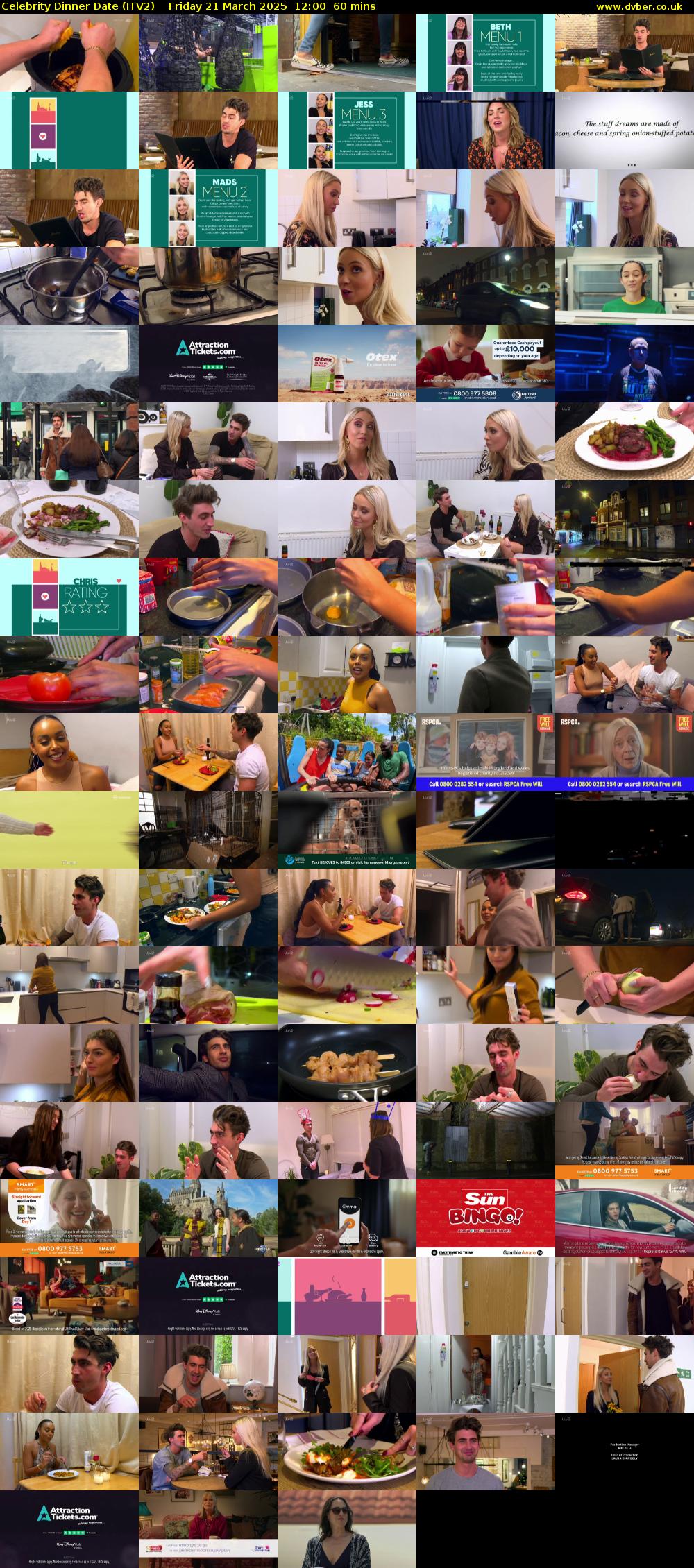 Celebrity Dinner Date (ITV2) Friday 21 March 2025 12:00 - 13:00